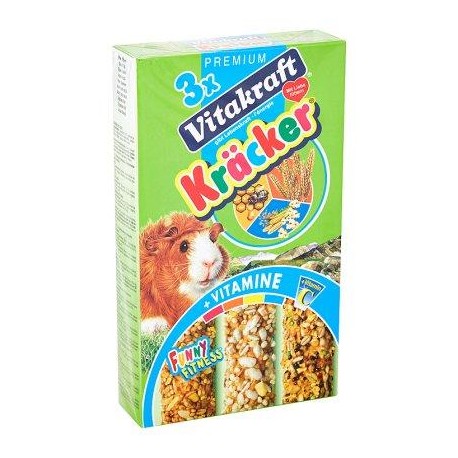 Vitakraft 3 x Crackers miel, popcorn, germes de blé pour cochon d'Inde 160 g