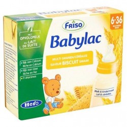 Friso Babylac Multi Céréales saveur biscuit au lait de suite 6-36 mois 2 x 250 ml