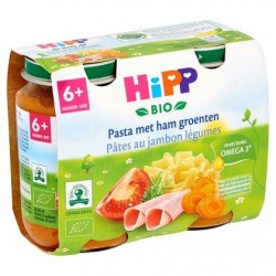HiPP Bio Pâtes au Jambon Légumes 6+ Mois 2 x 190 g