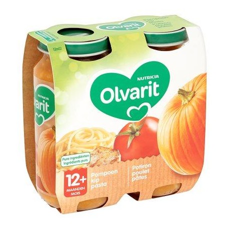 Olvarit Potiron Poulet Pâtes 12+ Mois 2 x 250 g