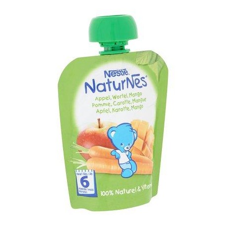 Nestlé® NaturNes® Gourde Pomme Mangue Carotte Bébé 6 Mois 90 g