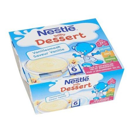 Nestlé® Baby Dessert Vanille Bébé 6 Mois 4 x 100 g