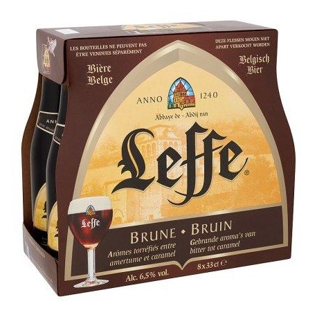 Leffe Brune Bière Belge Bouteilles 8 x 33 cl