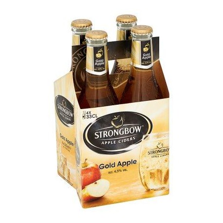 Strongbow Apple Ciders Gold Apple Bouteilles 4 x 330 ml