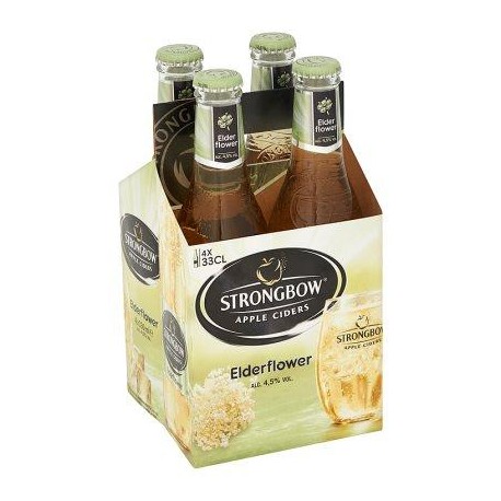 Strongbow Apple Ciders Elderflower Bouteilles 4 x 330 ml