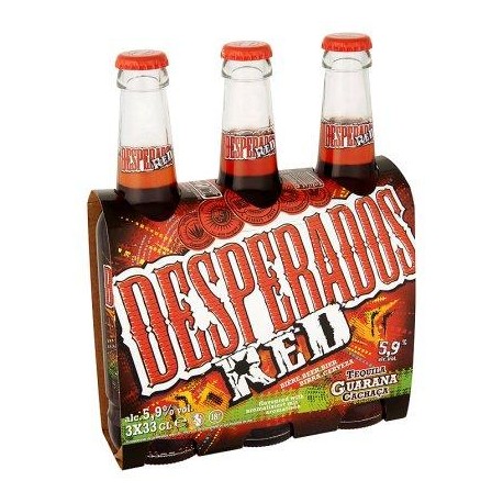 Desperados Red Bière Tequila Guarana Cachaça Carton 3 x 33 cl