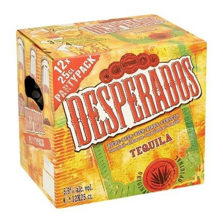 Desperados Bière Aromatisée Tequila Party Pack Bouteilles 12 x 25 cl