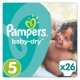 Pampers Baby-Dry T5, 26 Langes, Jusqu'a 12h Bien Au Sec