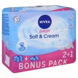 Nivea Baby Soft & Cream 2 + 1 Bonus Pack 3 x 63 Pièces