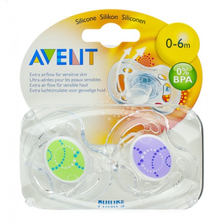 PHILIPS AVENT sucettes silicone 0-6M  2 pièces