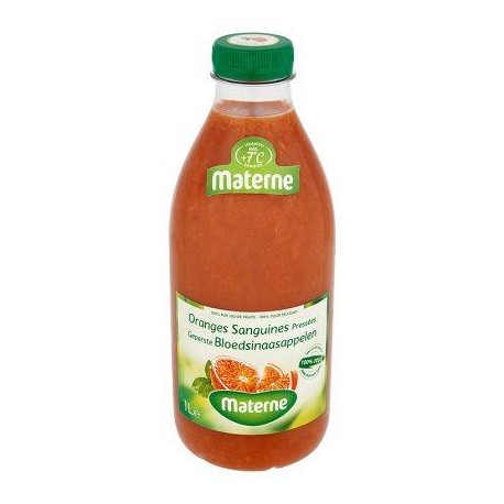 Materne 100% Pur Jus de Fruits Oranges Sanguines Préssées 1 L