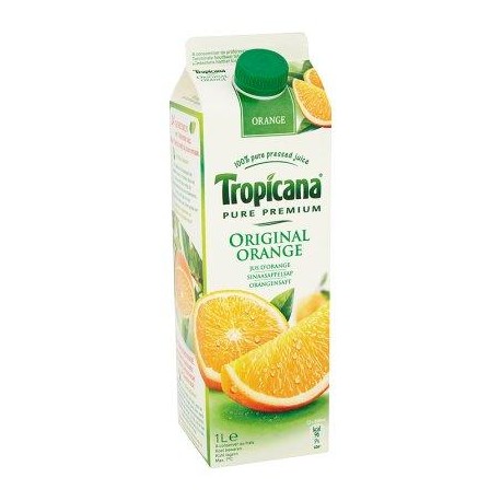 TROPICANA Pure Premium orange + pulpe  1L *Jus d'orange *Pur jus *100 % de fruits *Avec pulpe