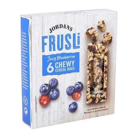Jordans Frusli Juicy Blueberries Chewy Cereal Bars 6 x 30 g