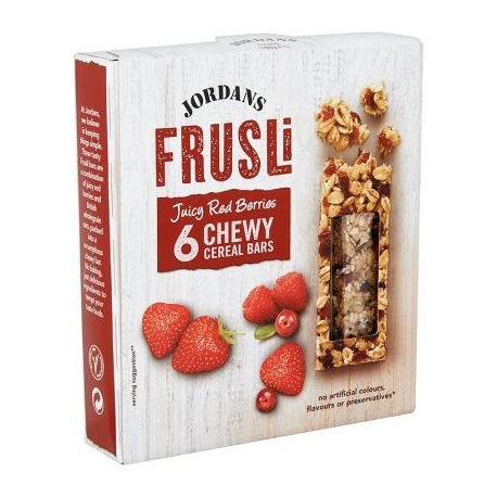 Jordans Frusli Juicy Red Berries Chewy Cereal Bars 6 x 30 g
