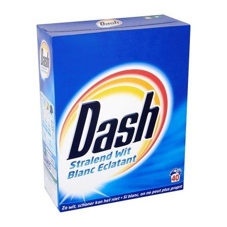 DASH Blanc Eclat. lessive pdre  2,6kg 40d *40 doses *Concentré, dose moyenne: 65 g *Pour le blanc
