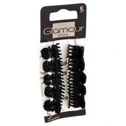 Glamour Style Accessoire pour Cheveux 10 Mini Pinces Crabe Noires Plastique