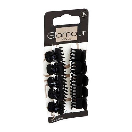 Glamour Style Accessoire pour Cheveux 10 Mini Pinces Crabe Noires Plastique
