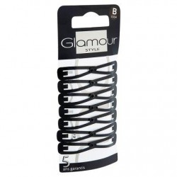 Glamour Style Accessoire pour Cheveux 14 Mini Barrettes Clic Clac Noir