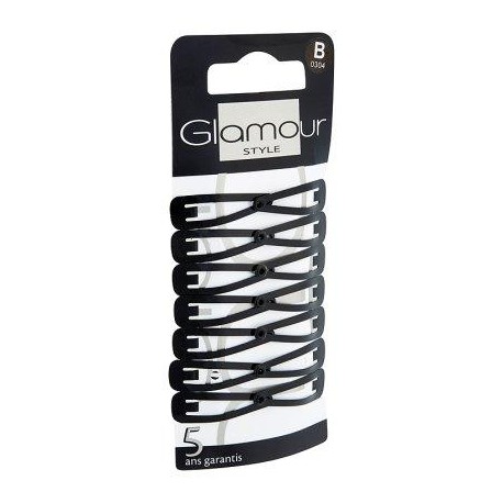 Glamour Style Accessoire pour Cheveux 14 Mini Barrettes Clic Clac Noir