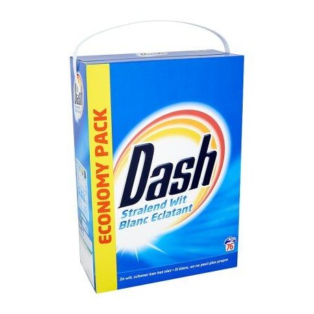 DASH Blanc Eclat. lessive pdre  4,9kg 76d *76 doses *Concentré, dose moyenne: 65 g *Pour le blanc *Blanc éclatant