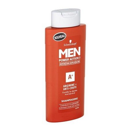 Schwarzkopf Men Power Action 3 Arginine + Anti-Chute Shampooing 250 ml