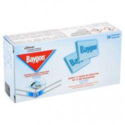 Baygon Diffuseur Plaquettes Longue Durée Anti Moustiques 2 en 1 Recharges 30 x 0,805 g