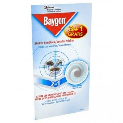 Baygon Sticker Fenêtres Contre les Mouches 2in1 Forme abstraite 4 x 1,28 g