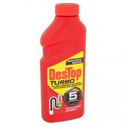 DESTOP Turbo gel  500 ml *Toilettes, évacuation *Gel *Pour conduites en plastique également