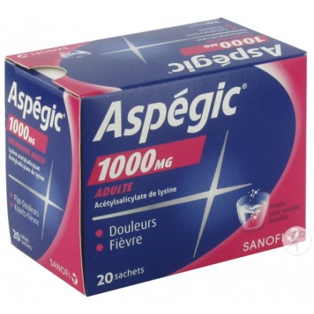 Aspegic 1000 Adultes 20 Sachets