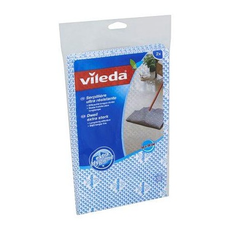 VILEDA serpillière Extra hygiène 2 p. *Sols *Serpillière *Évite les  mauvaises odeurs, 30% microfibres, 63x59cm