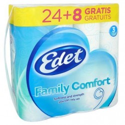 Edet Papier Toilette Family Comfort 3 Épaisseurs 24+8 Gratis
